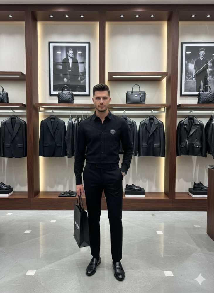 Balmain Embroidered Black Premium Cotton Shirt-thumb-3