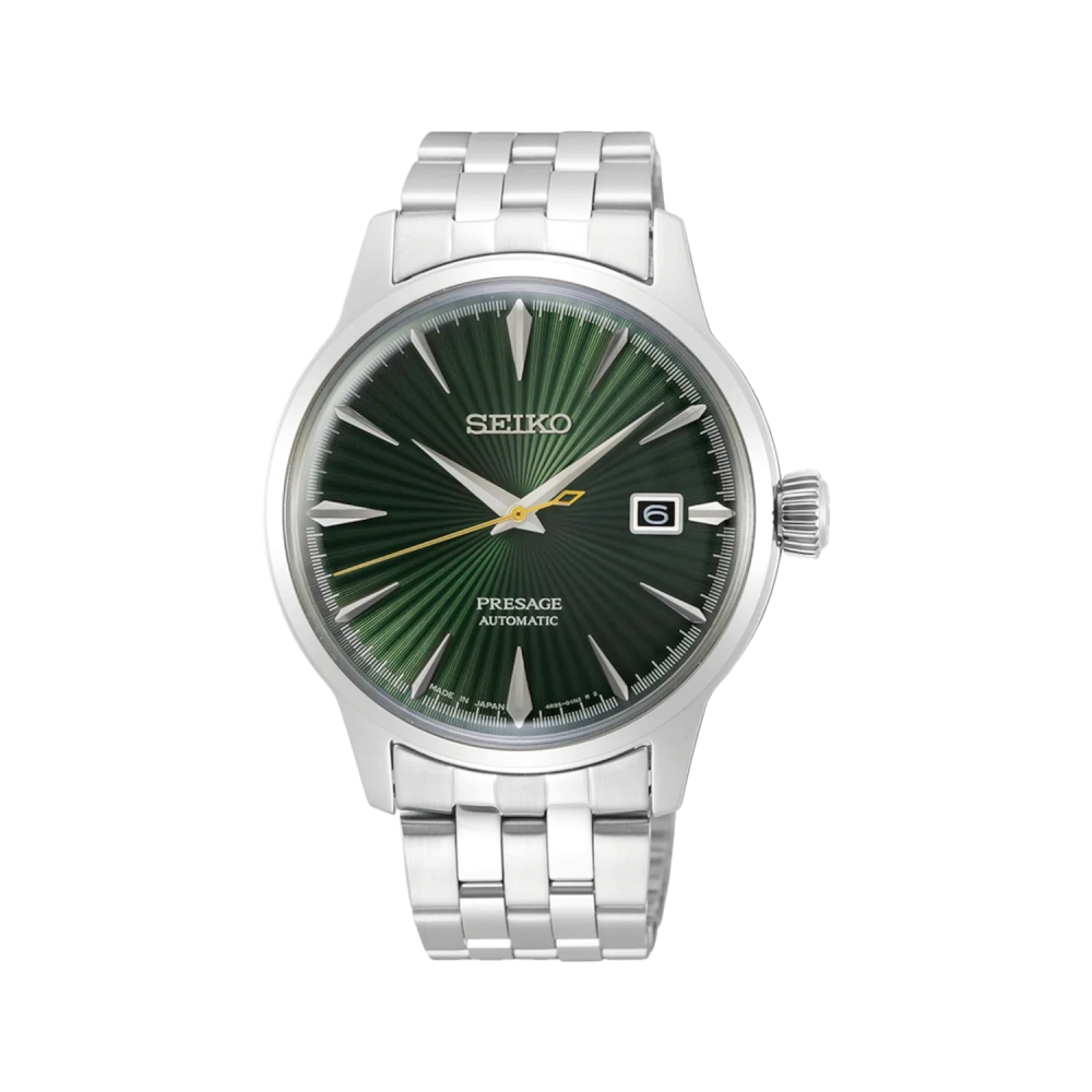 Seiko Presage Men Automatic Green Dial Analog Stainless Steel Watch SRPE15J1