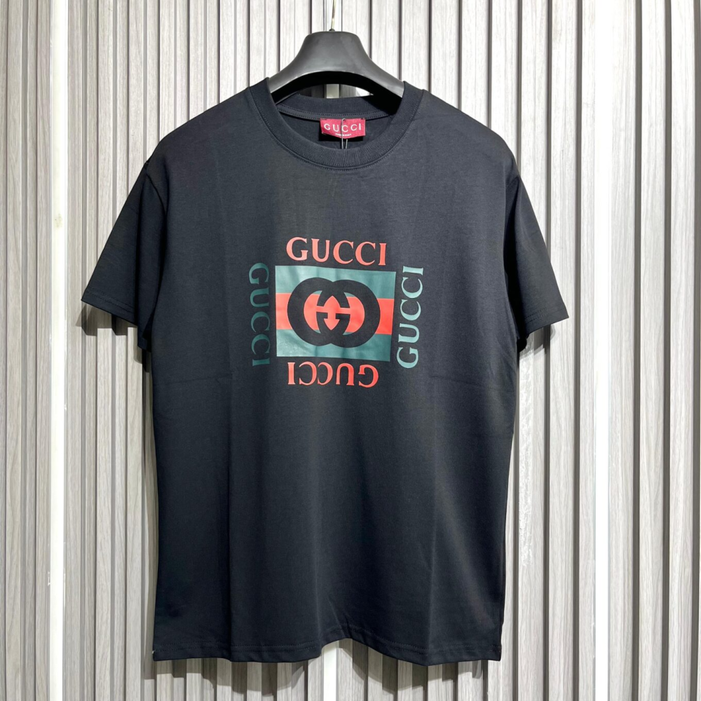 Gucci Printed Black Cotton T-shirt-thumb-0