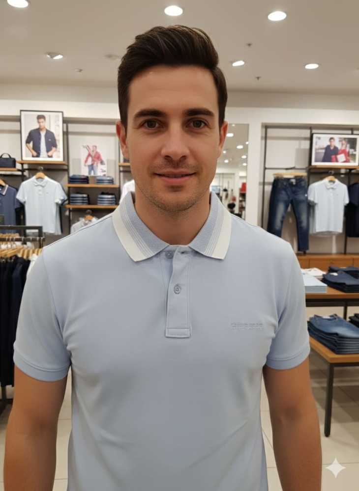 Tommy Hilfiger Sky Blue Premium Quality Tees-thumb-1