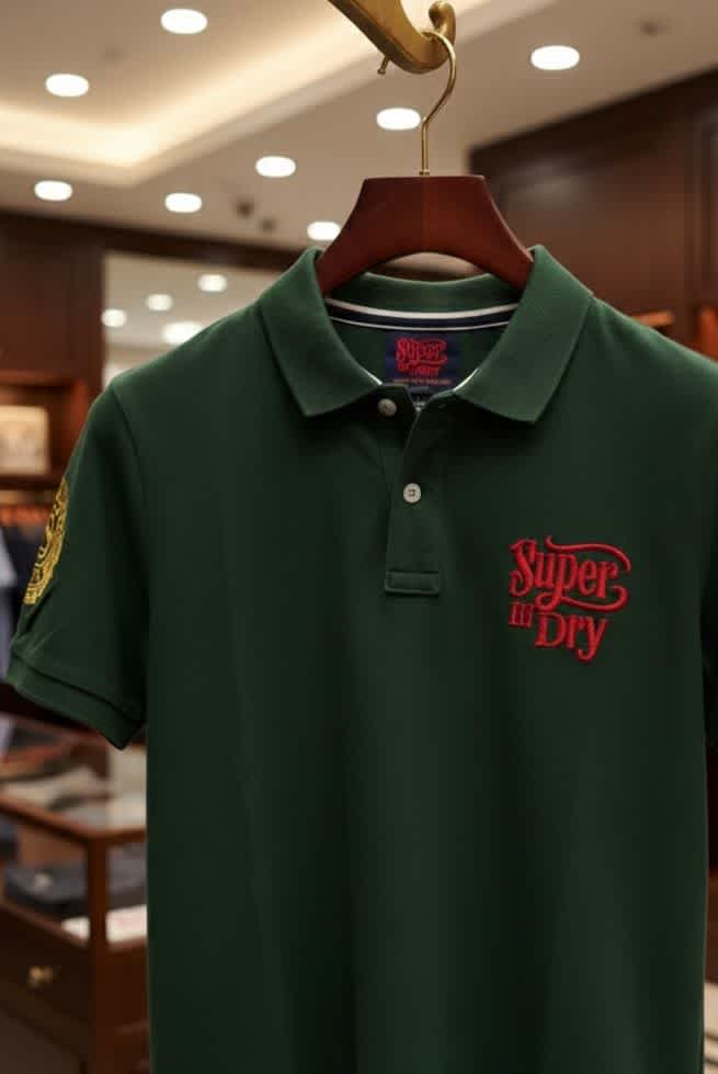 Superdry Dark Green Premium Quality Tees-thumb-2