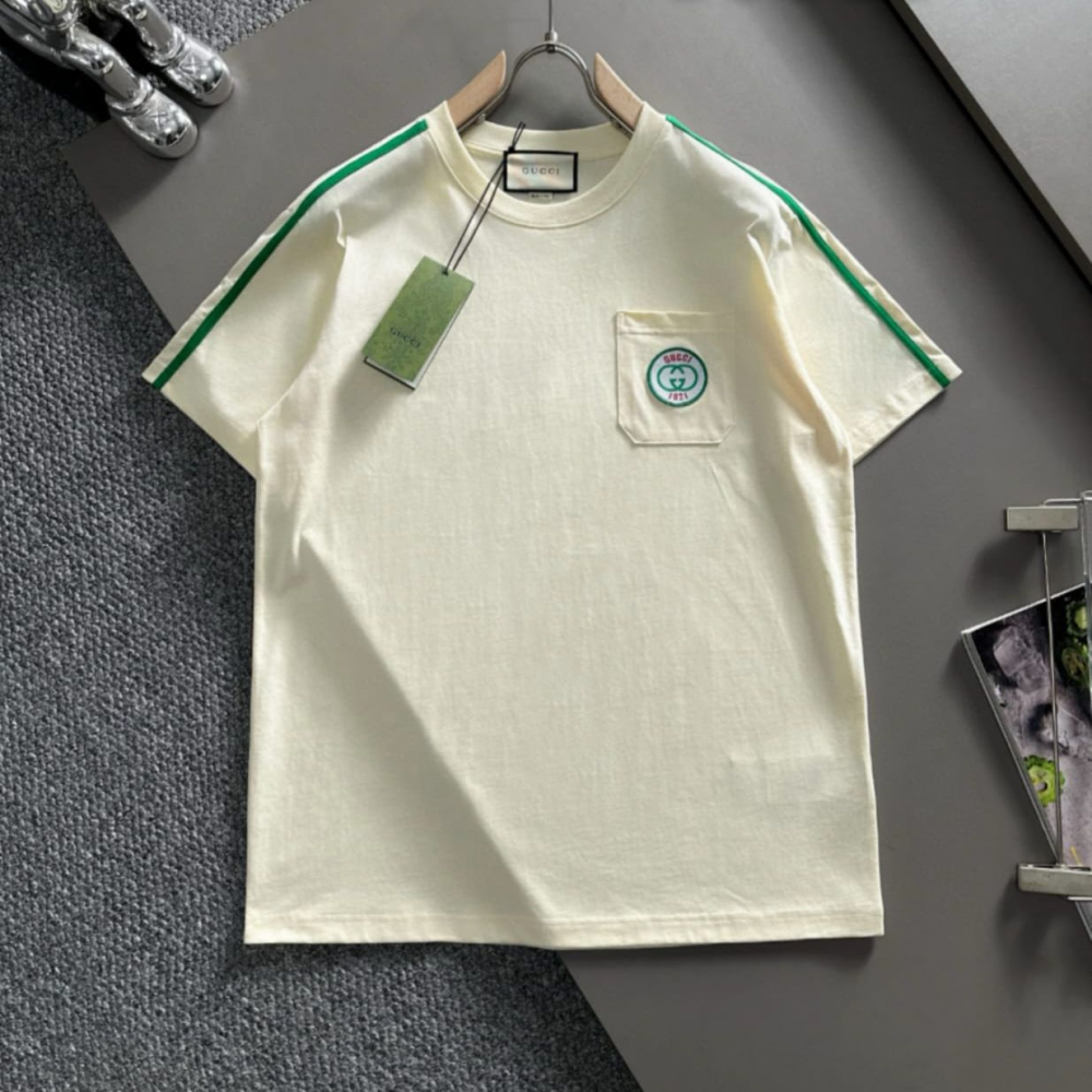 Gucci Interlocking G Graphic Cream T-Shirt-thumb-0
