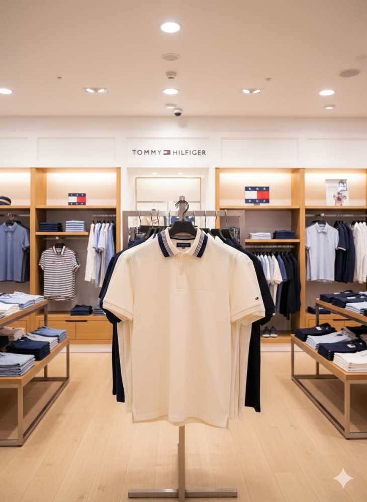 Tommy Hilfiger Cream Premium Quality Tees-thumb-2