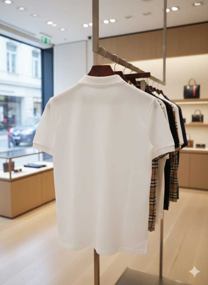 Burberry White Premium Exclusive Polo T-shirt-thumb-3