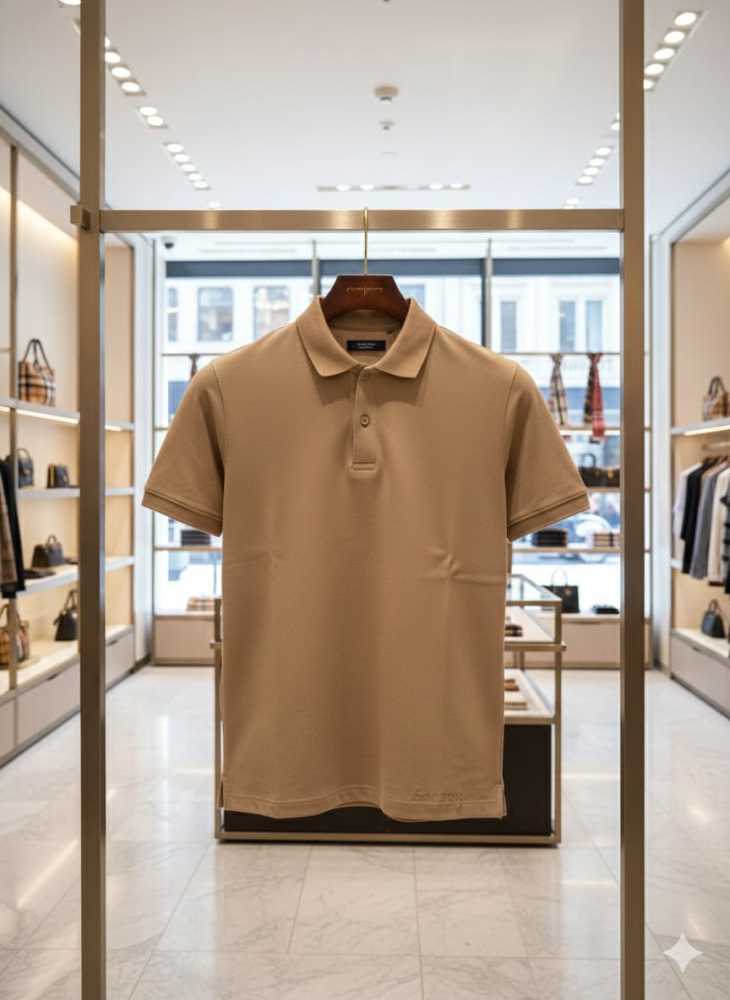 Burberry Brown Premium Exclusive Polo T-shirt-thumb-2