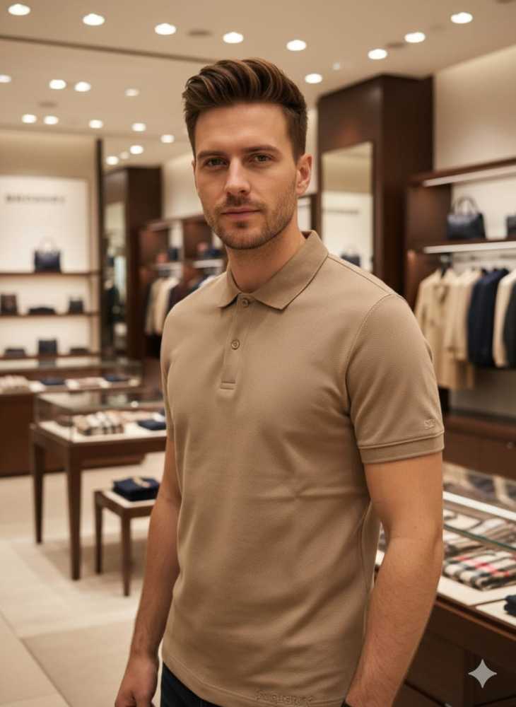 Burberry Brown Premium Exclusive Polo T-shirt-thumb-1