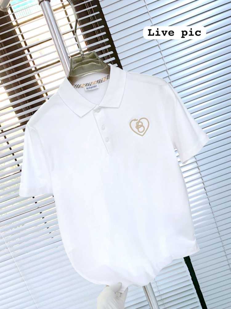 Burberry White Premium Exclusive Polo T-shirt-thumb-0