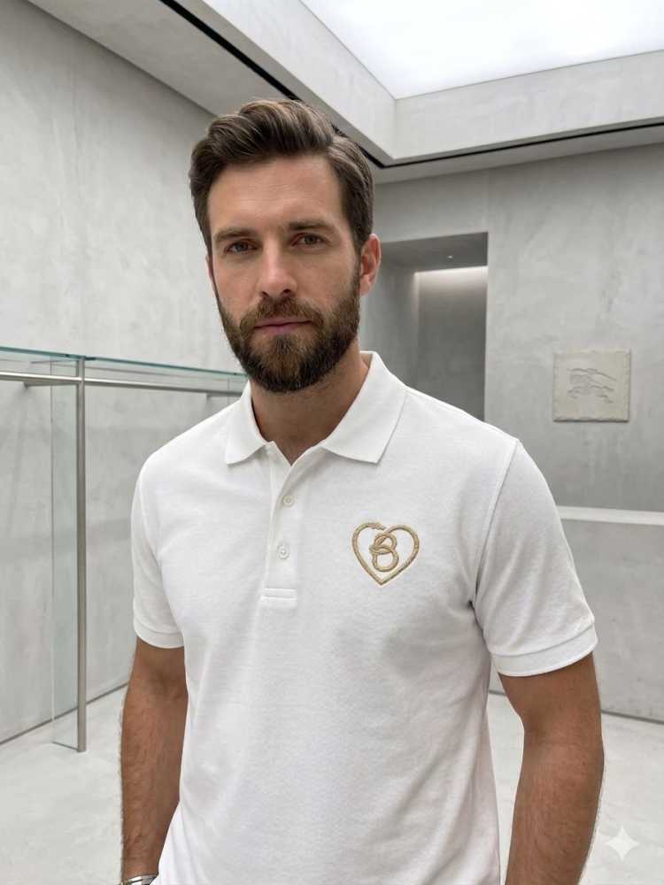 Burberry White Premium Exclusive Polo T-shirt-thumb-1