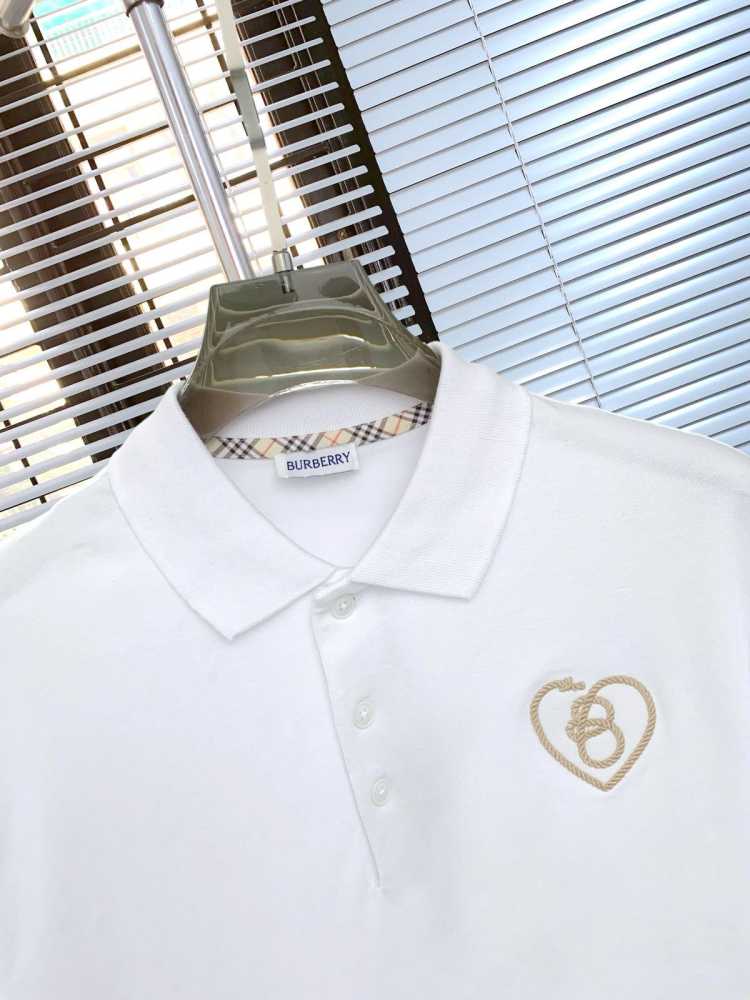 Burberry White Premium Exclusive Polo T-shirt-thumb-2