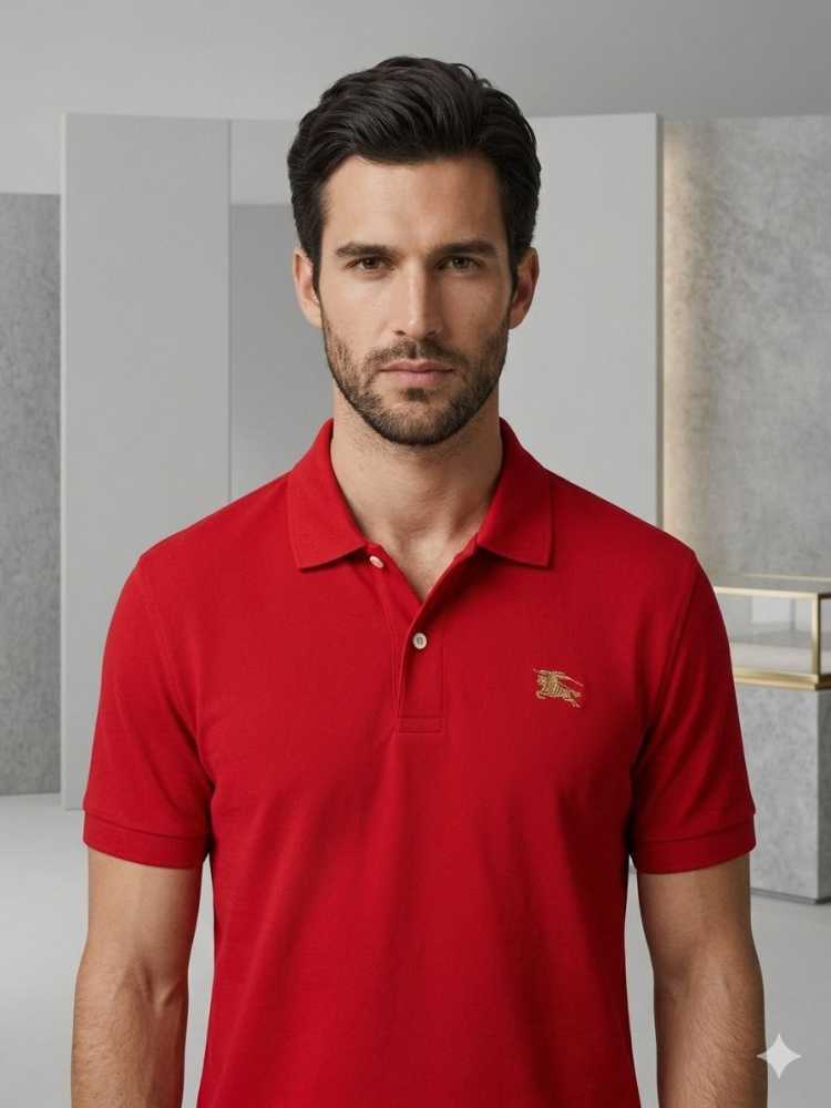 Burberry Red Premium Exclusive Polo T-shirt-thumb-1