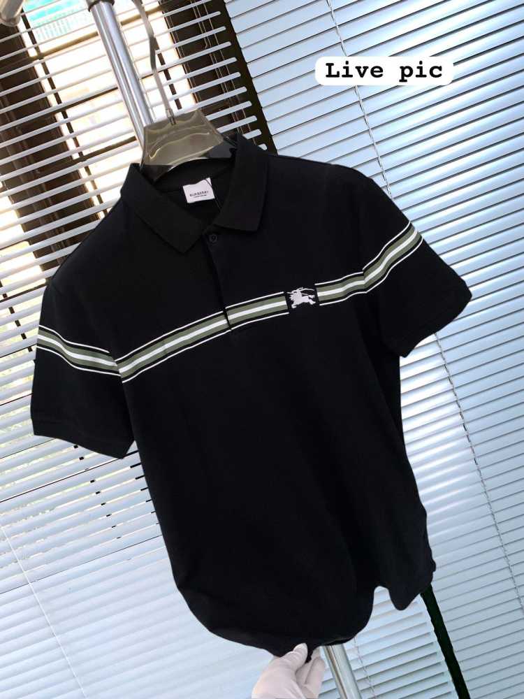 Burberry Black Premium Exclusive Polo T-shirt-thumb-0