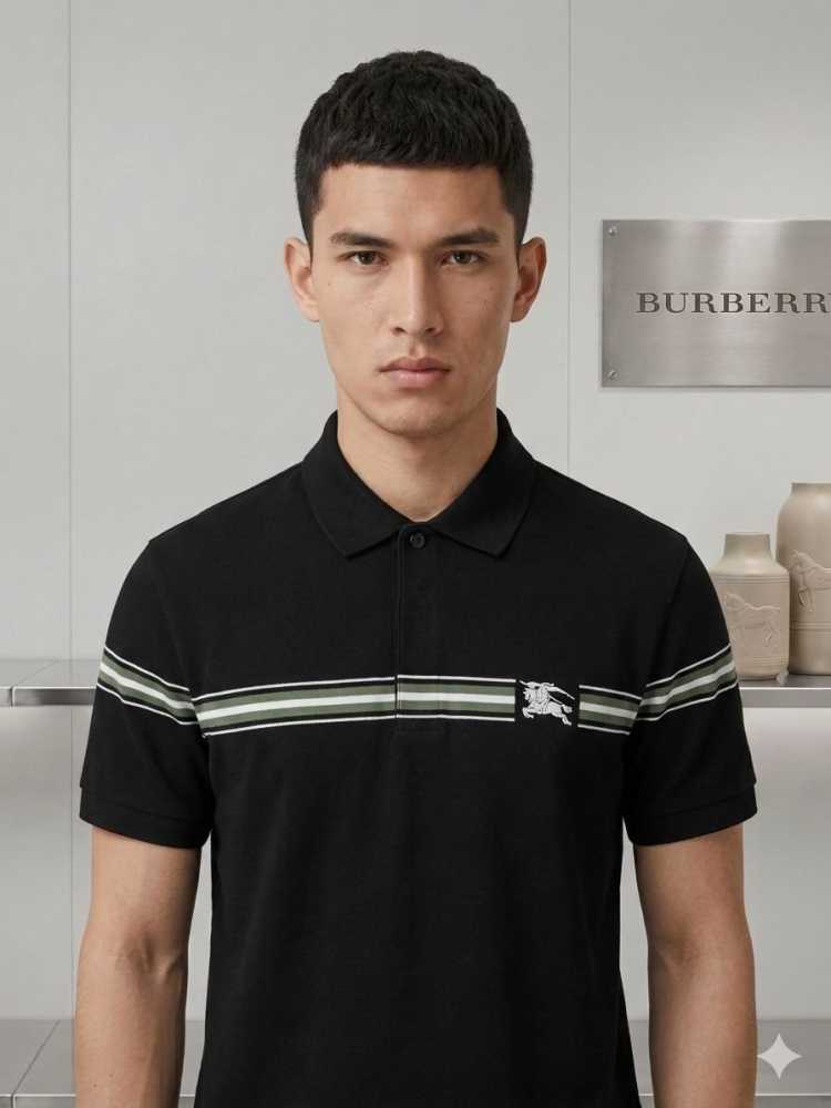 Burberry Black Premium Exclusive Polo T-shirt-thumb-2