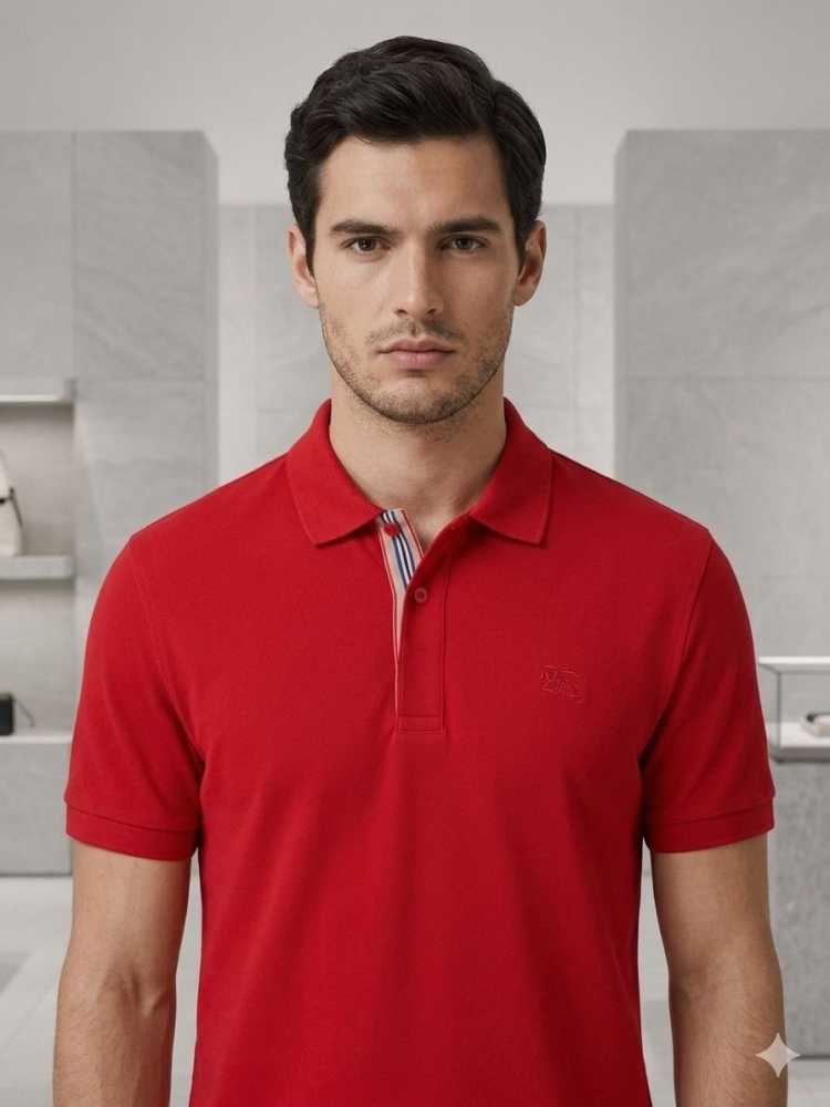 Burberry Red Premium Exclusive Polo T-shirt
