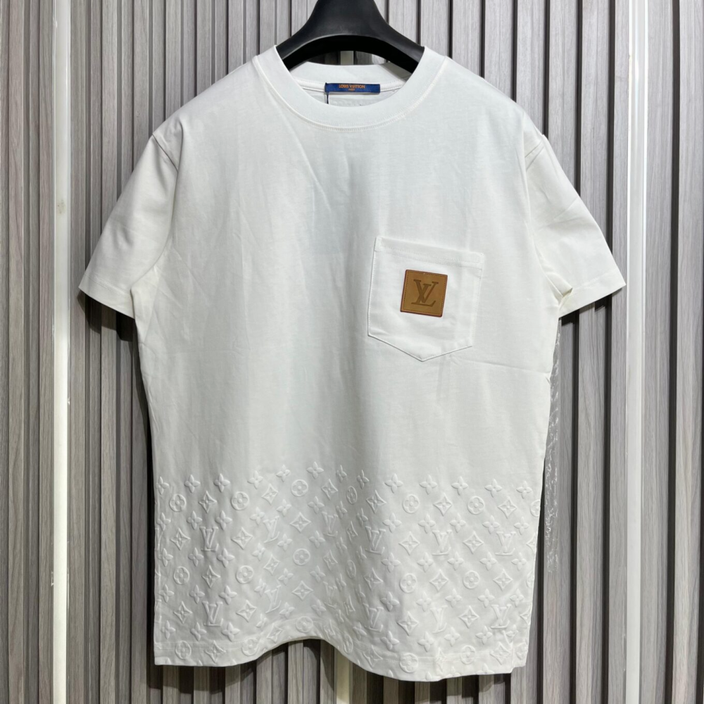 Louis Vuitton White Embroidered Monogram T-Shirt-thumb-0