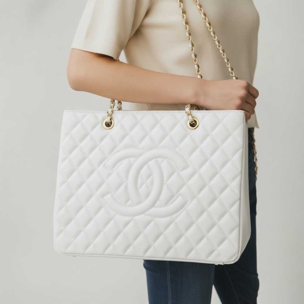Chanel White Premium Tote Bag-thumb-0