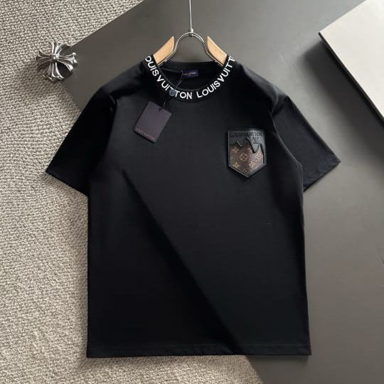 Louis Vuitton Monogram Pocket Black Premium T-Shirt-thumb-0