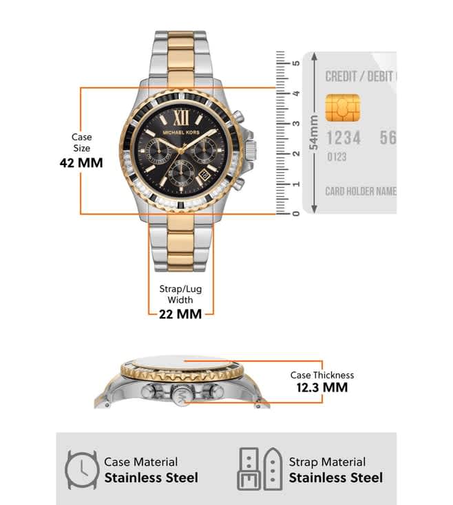 Michael Kors Everest Water Resistant Multi Function Black Watch-3
