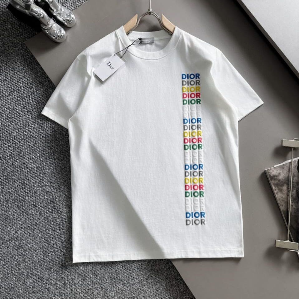 Dior Printed Relaxed-Fit White Cotton T-Shirt-thumb-0
