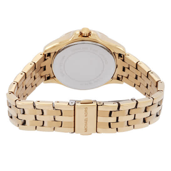 Michael Kors Mini Pilot Pave Quartz Gold Dial Ladies Watch-thumb-2