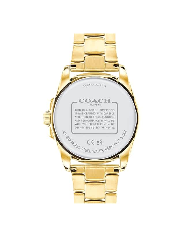 Coach Women's Gold Analog Stainless Steel Strap Watch-thumb-1