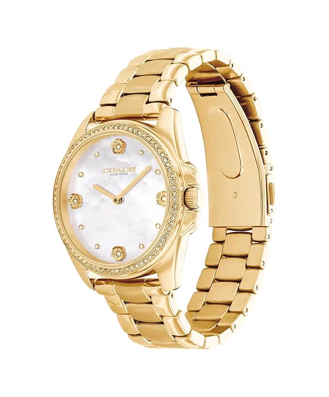 Coach Women's Gold Analog Stainless Steel Strap Watch-thumb-2