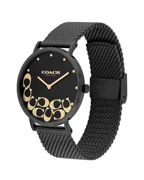 Coach Women Perry Dial & Stainless Steel Bracelet Style Straps Analogue Black Watch-2