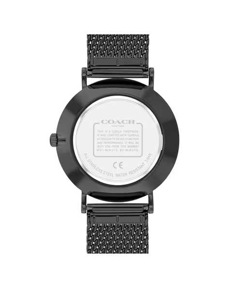 Coach Women Perry Dial & Stainless Steel Bracelet Style Straps Analogue Black Watch-1