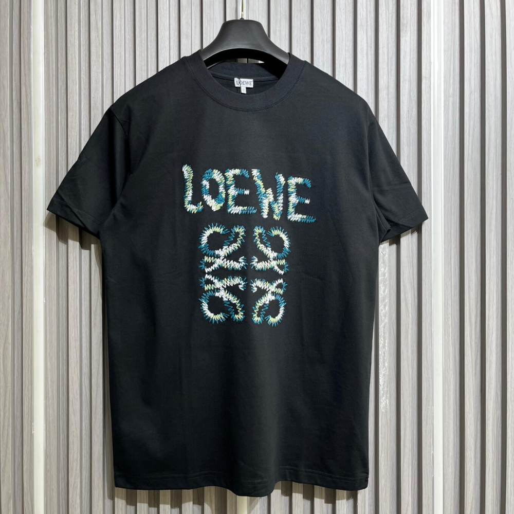 Loewe Black Glitch Anagram T-Shirt-thumb-0