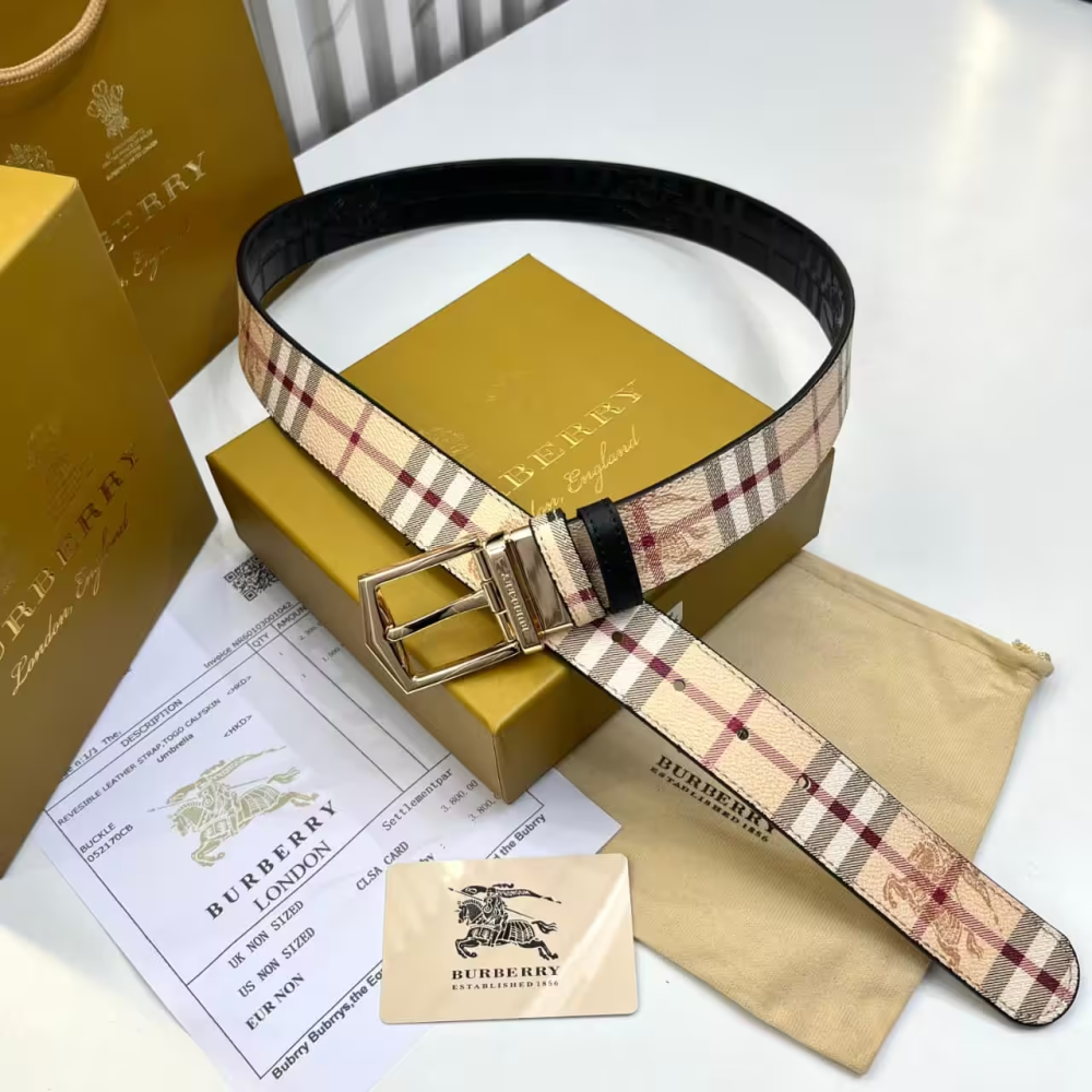Burberry Vintage Check Reversible Belt-thumb-0
