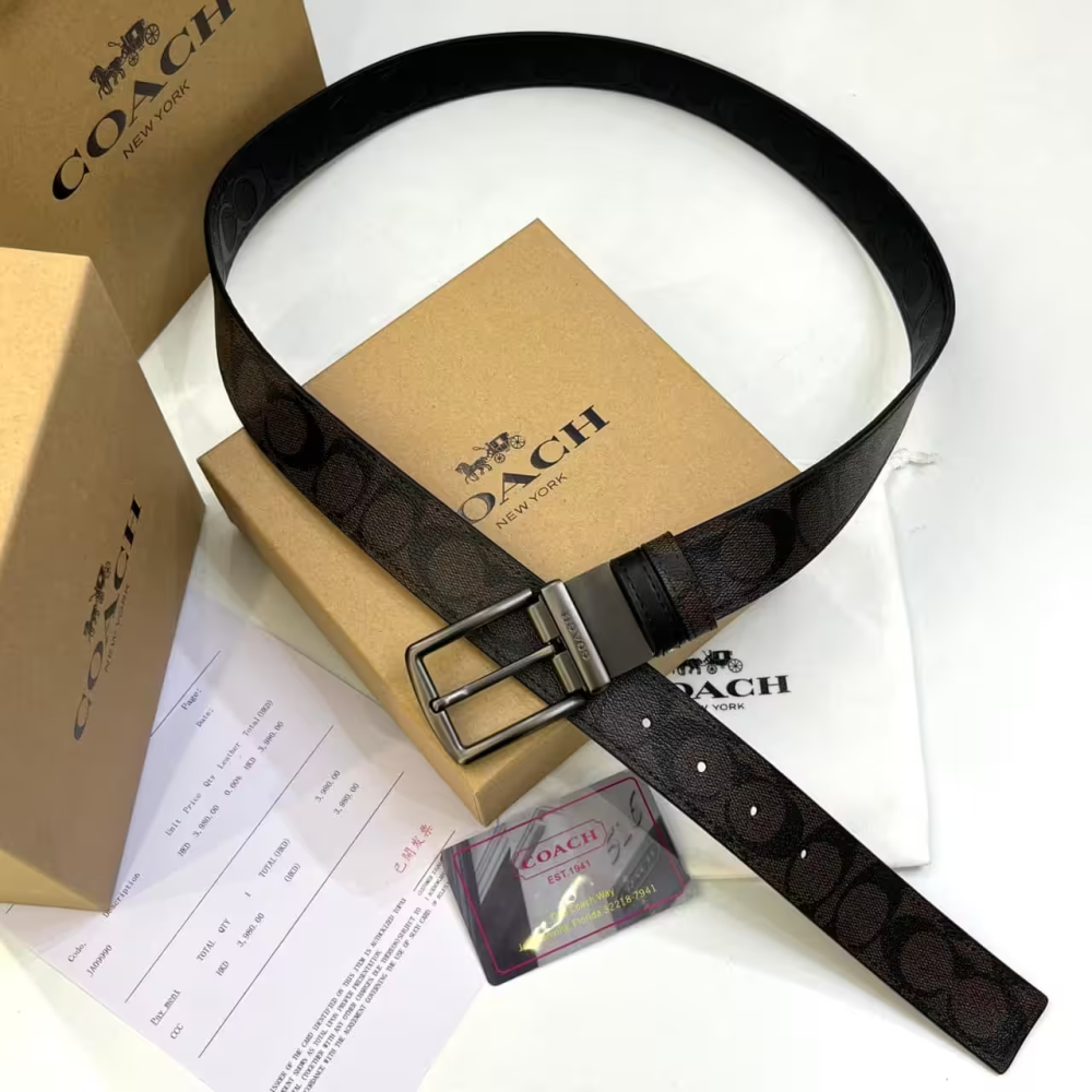 Coach Reversible Black Premium Belt-thumb-0