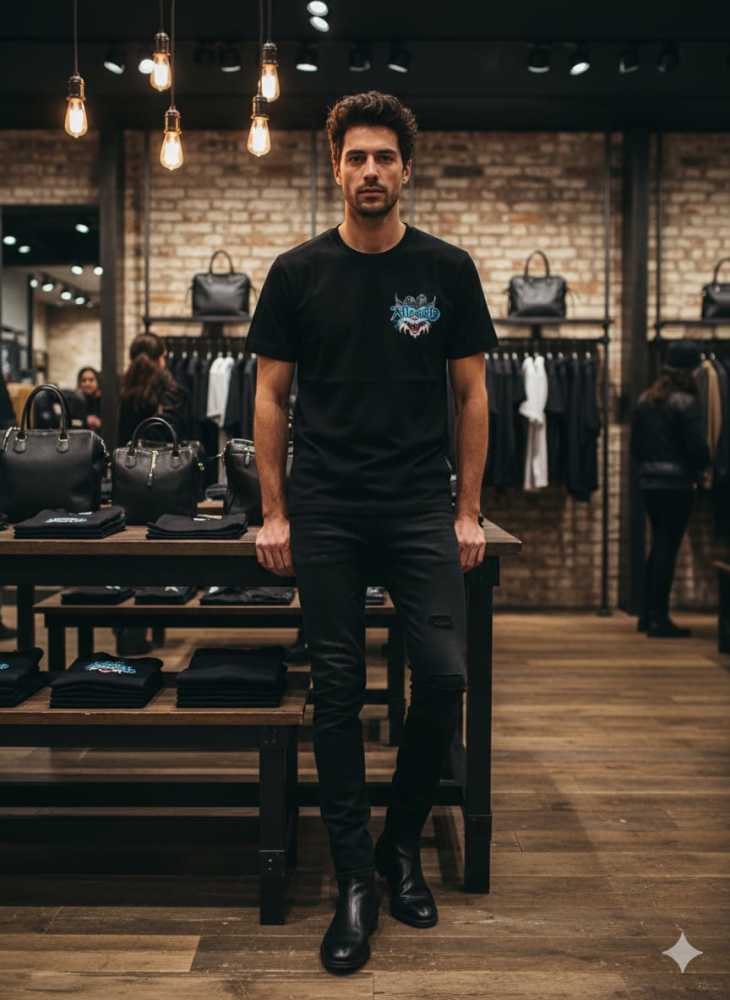 All Saints Black Premium Quality T-shirt-thumb-0