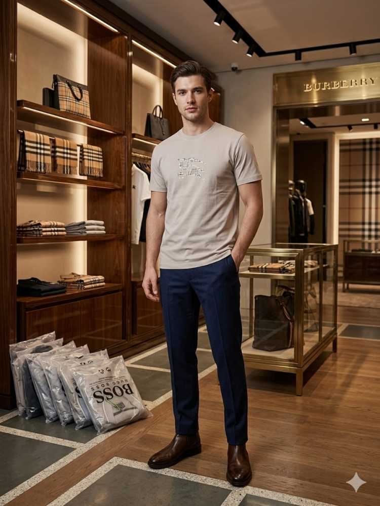 Burberry Brown Premium Exclusive Polo T-shirt-thumb-0