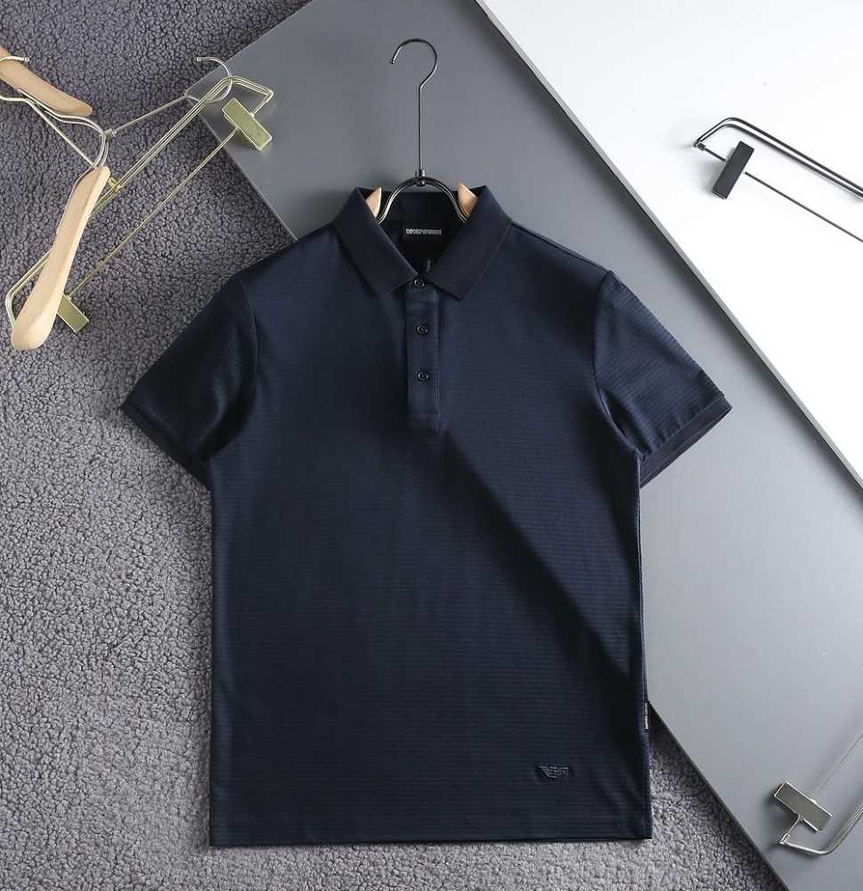 Emporio Armani Blue Cotton T-Shirt-thumb-0