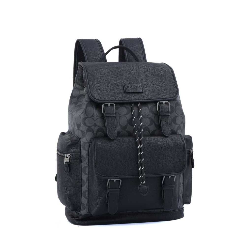 Coach Rivingtone Black Leather Backpack