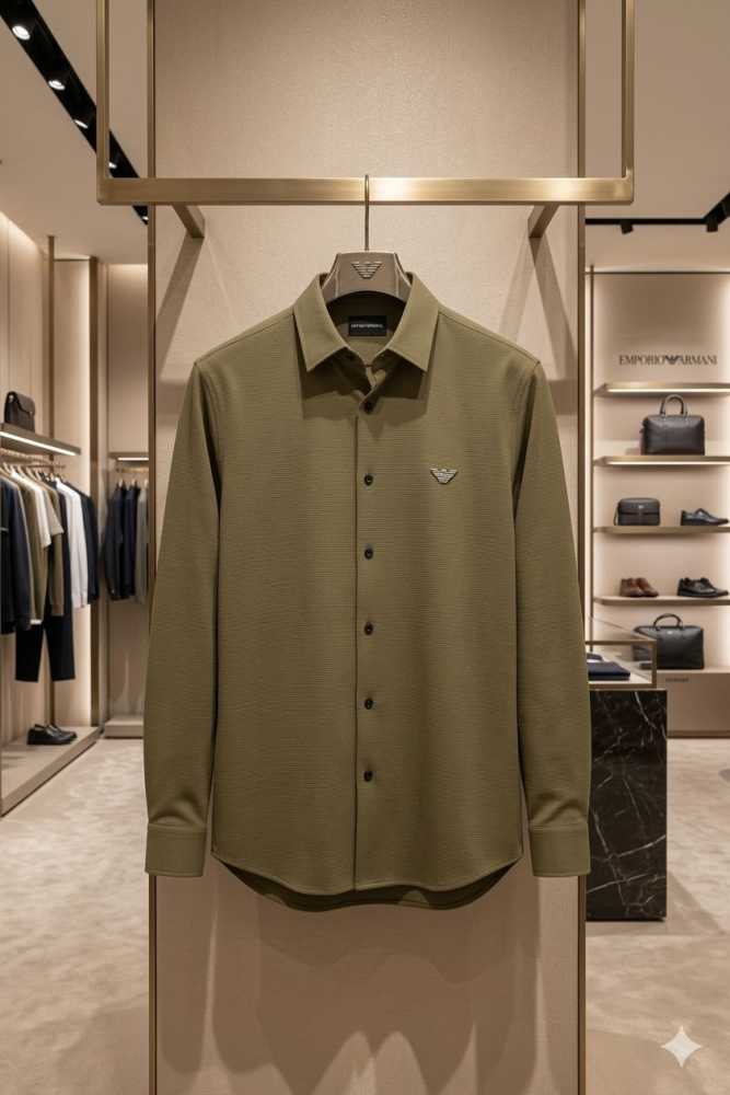 Emporio Armani Olive Green Premium Quality Shirt-1