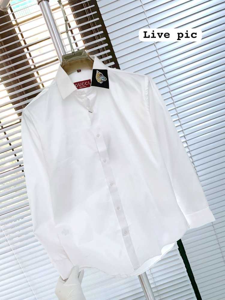 Gucci White Premium Quality Cotton Shirt-thumb-1