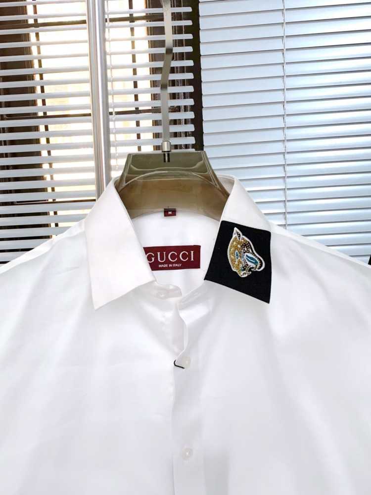Gucci White Premium Quality Cotton Shirt-thumb-2