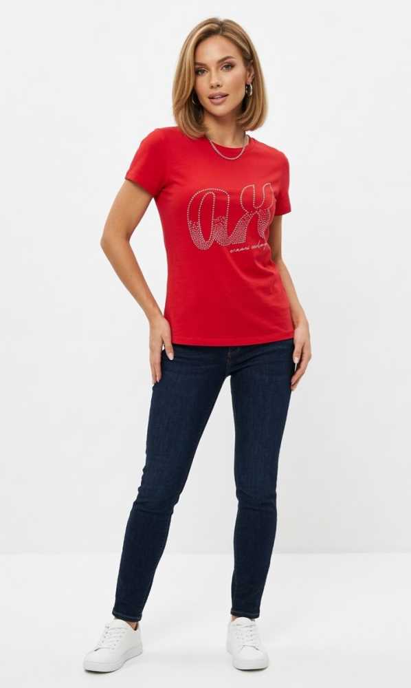 Armani Exchange Red Premium Quality Women T-shirt