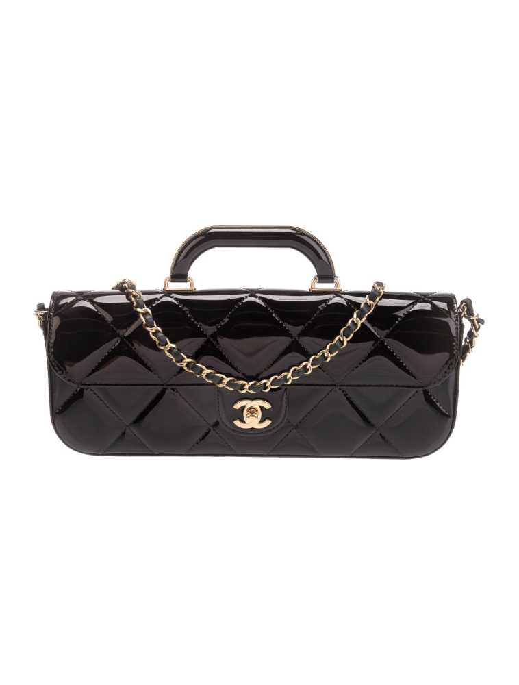 Chanel Silhouette Black East West Jumbo Top HandBag
