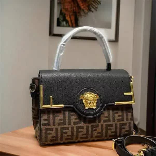 Fendi X Versace La Medusa Black Handbag