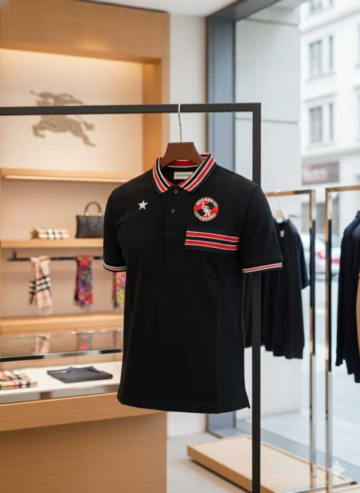 Burberry Black Premium Exclusive Polo T-shirt-3