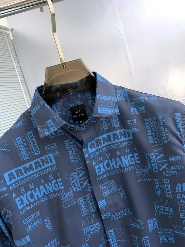 Armani Exchange Blue Premium Quality Cotton Shirt-2