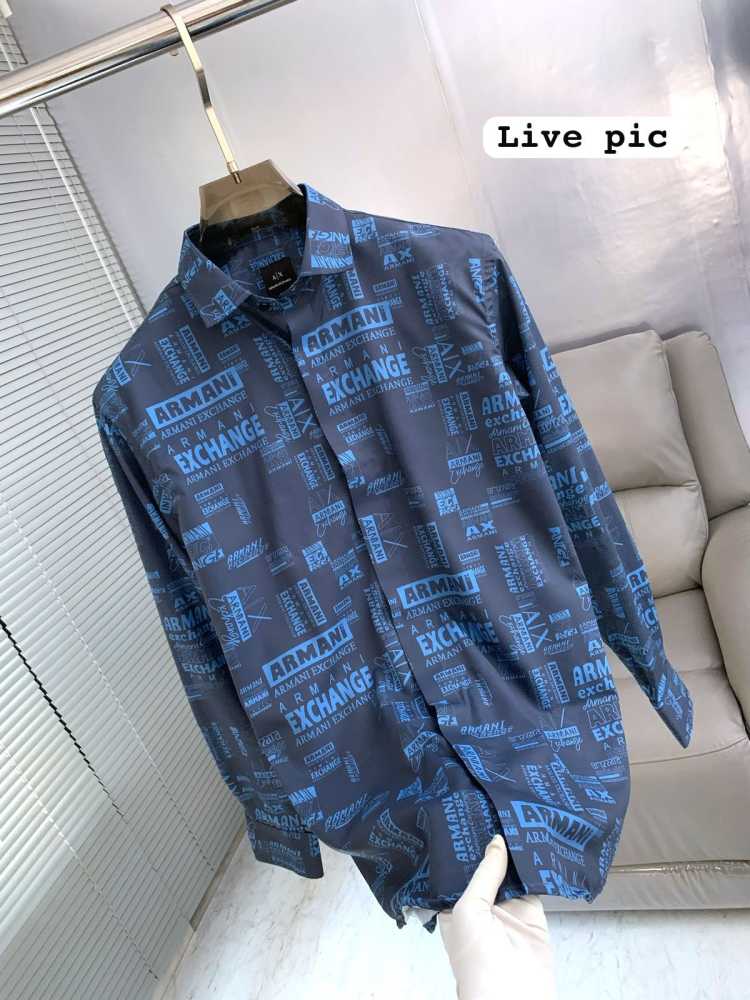 Armani Exchange Blue Premium Quality Cotton Shirt-3