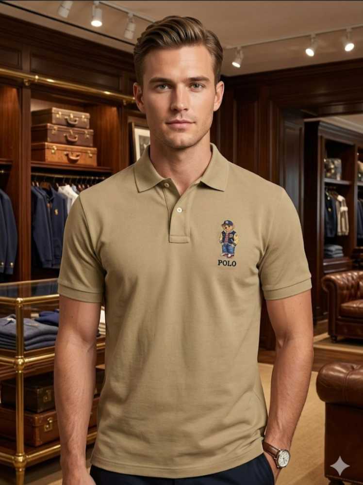 Ralph Lauren Beige Premium Collar T-shirt