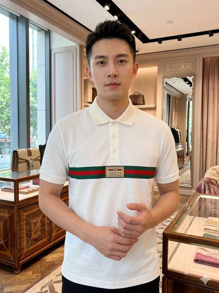 Gucci White Premium Quality Polo T-shirt-thumb-0