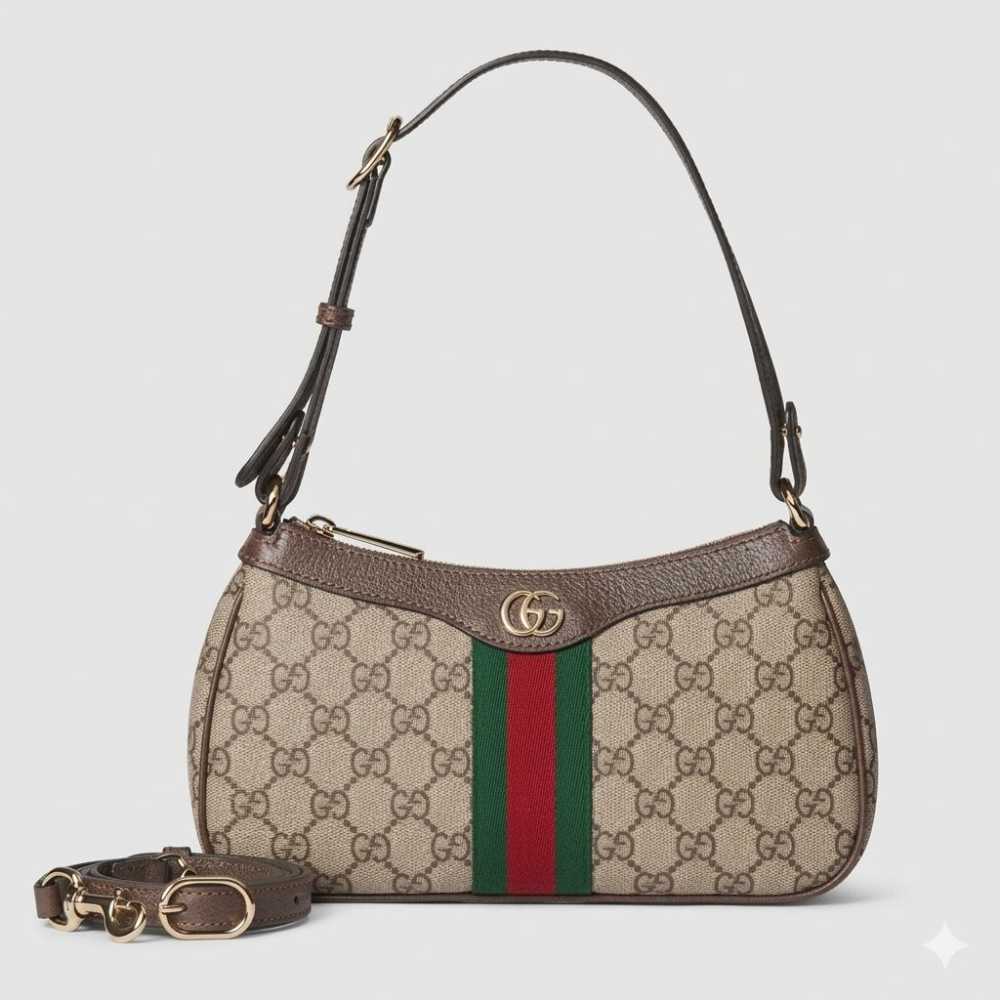 Gucci GG Ophidia Signature Strap Brown Shoulder Bag