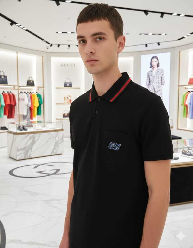 Gucci Black Premium Quality Polo T-shirt-1