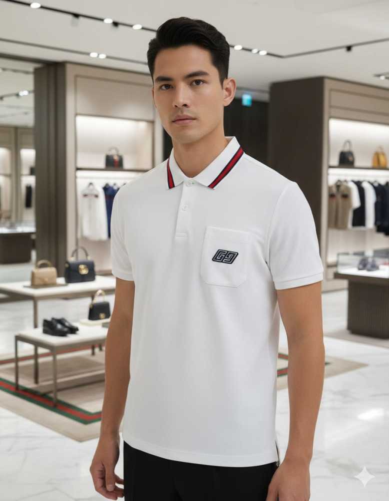 Gucci White Premium Quality Polo T-shirt-1