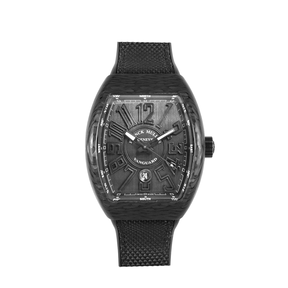 Franck Muller Men's Vanguard Black Leather Band Automatic Watch V45 SC DT CARBON.NR
