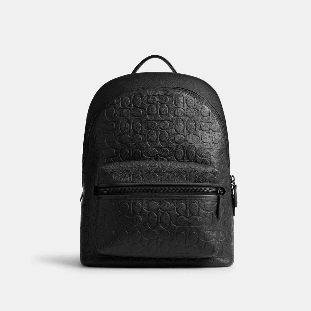 Coach West Houston Black in Signature Backpack